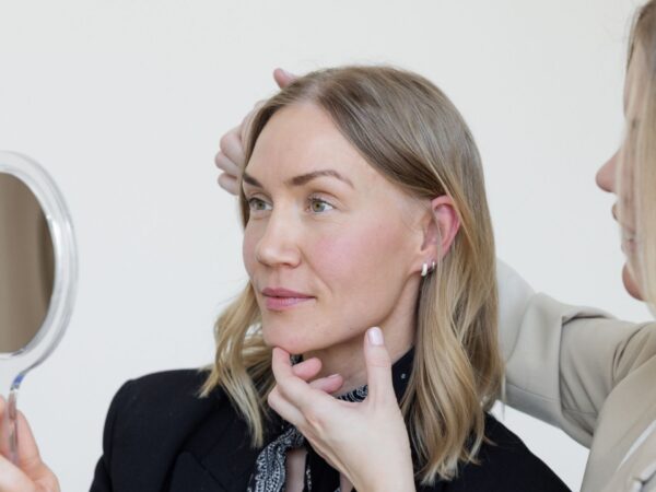Sagging skin on the neck, under-eye bags
