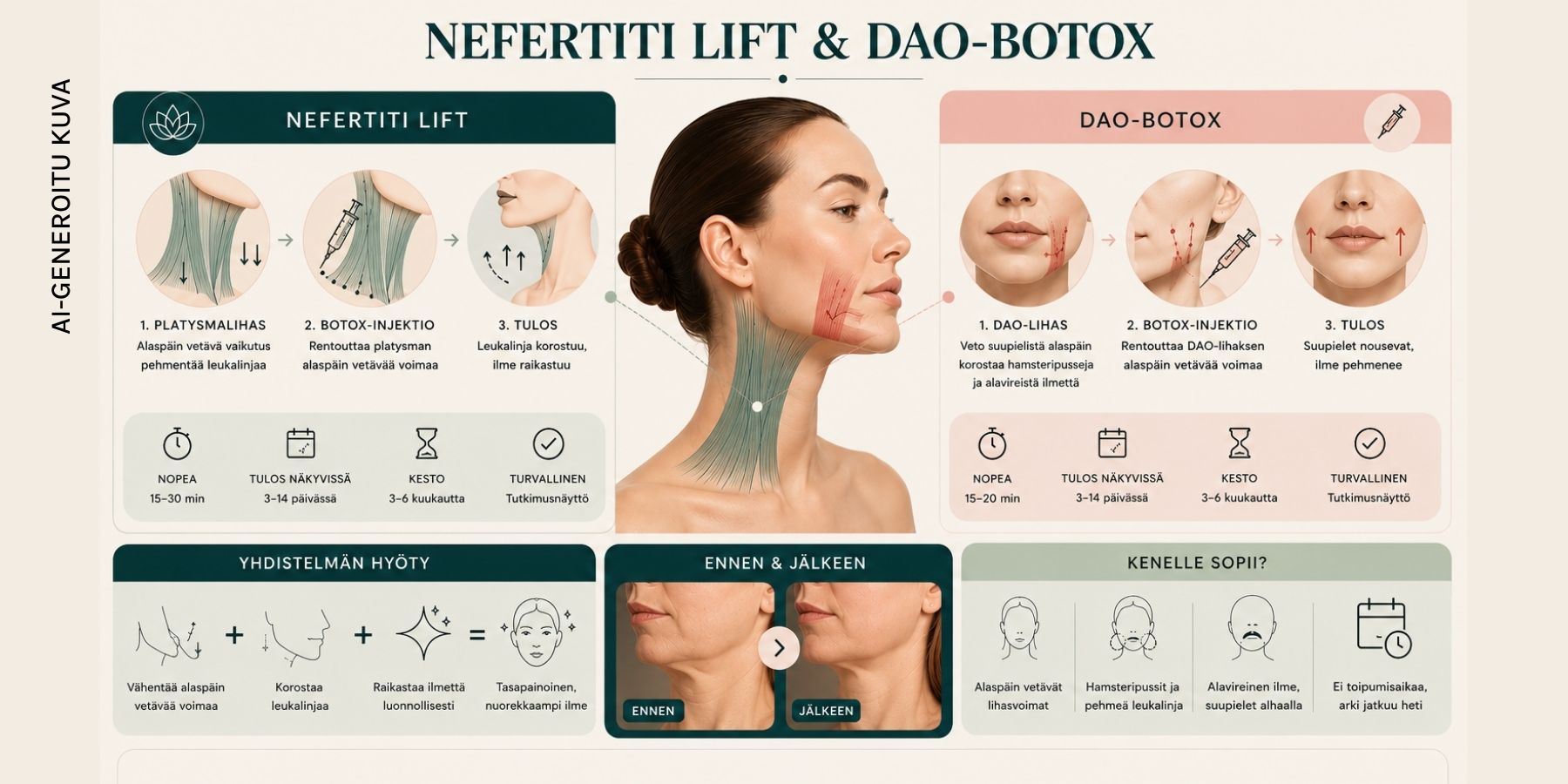 Nefertiti Lift, Dao, Botox